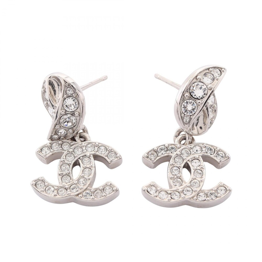 Chanel Coco Mark Pierced Earrings Metal #351075C87B